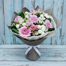 Букет цветов из:  Герберы, Альстромерии и Хризантемы #REPLACE_PRED# Нововоронино