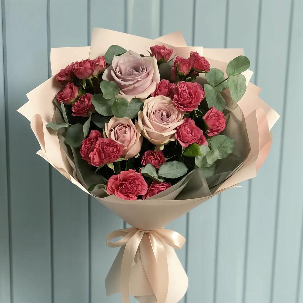 Букет цветов из: Гвоздики и Розы в Нововоронино