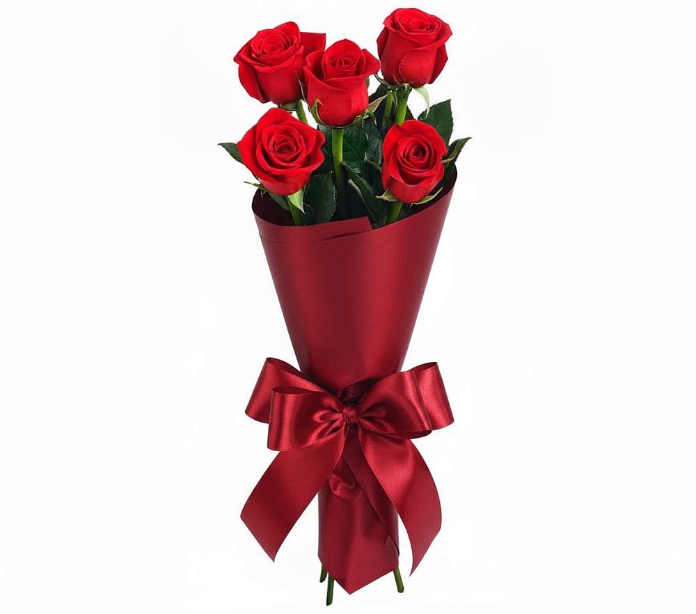 Букет 5 Красных роз Эдлесс Лав в Нововоронино