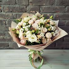 Букет цветов из:  Альстромерии, Розы и Хризантемы в Нововоронино