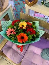 Букет цветов из:  Герберы, Хризантемы и Альстромерии #REPLACE_PRED# Нововоронино