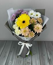 Букет цветов из:  Розы, Герберы и Хризантемы в Нововоронино