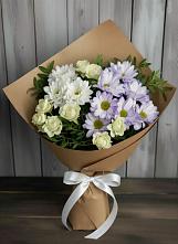 Букет цветов из:  Хризантемы и Розы в Нововоронино