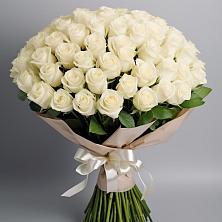 Букет 101 беля роза Белоснежка в Нововоронино