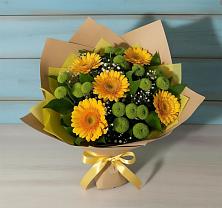 Букет цветов из:  Герберы и Хризантемы в Нововоронино