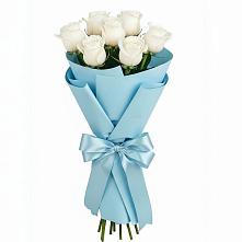 Букет 7 белых роз Проуд в Нововоронино