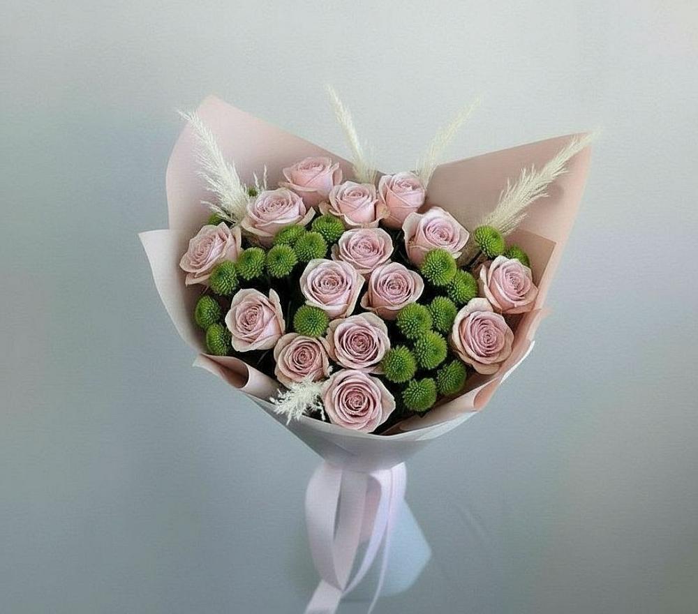 Букет цветов из: Розы и Хризантемы в Нововоронино