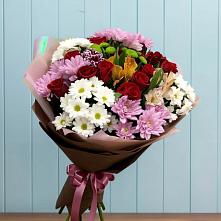 Букет цветов из:  Розы, Хризантемы и Альстромерии в Нововоронино