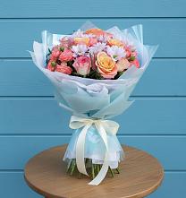 Букет цветов из:  Хризантемы и Розы в Нововоронино
