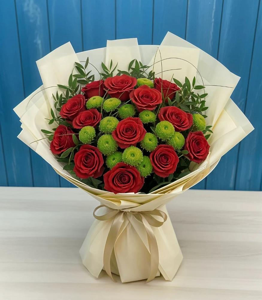 Букет цветов из: Розы и Хризантемы в Нововоронино