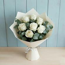 Букет Белые розы в Эвкалипте #REPLACE_PRED# Нововоронино