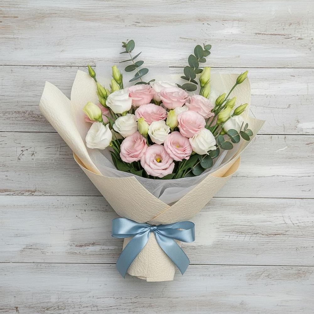 Букет цветов из: Лизиантусы в Нововоронино